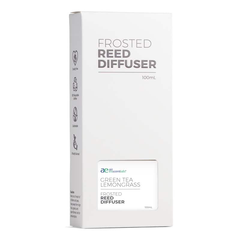 Green Tea Lemongrass Frosted Glass Reed Diffuser