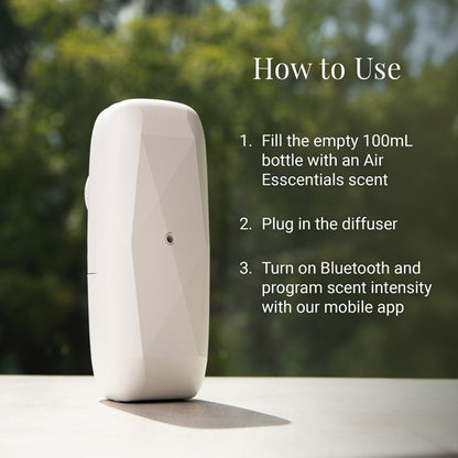 How to use guide for Air Esscentials plug-in scent diffuser with three setup steps
