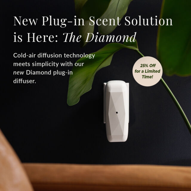 Experience the perfect blend of luxury and simplicity with our new Diamond diffuser.

This plug-in diffuser scents up to 500 square feet and lets you easily program settings via our Air Esscentials 2.0 mobile app.

Best of all, it’s now 25% off for a limited time.

View more details about this exciting new product online.
.
.
#productlaunch #diffuser #diffusers