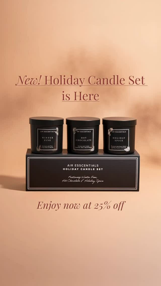 Introducing our new Holiday Candle Set 🎁✨

Experience the scents of Winter Pine, Holiday Spice and Hot Chocolate with this exclusive set—designed to elevate your holiday ambiance and add a personal touch to your home.

Each candle provides a consistent and soothing fragrance with a burn time of up to 15 hours. Shop now and save 25% at our profile link.
.
.
#holidaycandleset #candleset #holidayscents #giftset