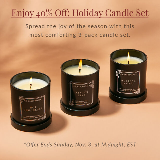 🎁 This Weekend Only: Enjoy 40% Off Our Holiday Candle Set

Gift or embrace the festive scents of the season into your home with this set, which includes:
❄️ Winter Pine: Recalls the essence of a snowy forest with notes of fresh-cut resinous fir
☕ Hot Chocolate: Delights your senses with creamy chocolate, velvety milk and soft marshmallows
🎄 Holiday Spice: Blends floral notes, sweet fruit and the spicy delight of cinnamon 
.
.
#holidaygift #candleset #holidaygifts